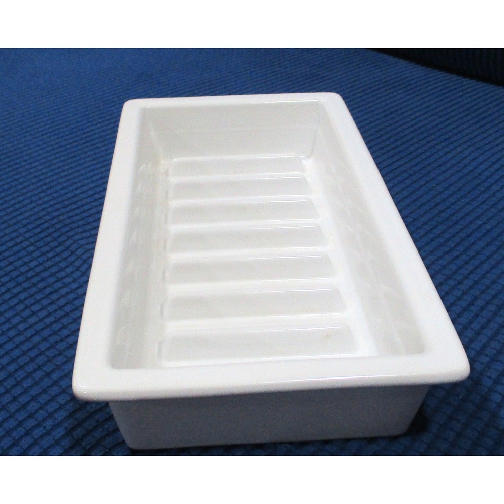 Hamama White Ceramic Microgreen Grow Tray Indoor Garden Planter 12x6.5x2.5